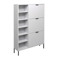 SCHUHSCHRANK Erna 95x25x141 Kreidegrau matt Lack - Hellgrau, Holzwerkstoff (95/141/25cm) - 58aufmkessel