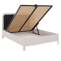 MASSIVHOLZBETT Modena mit Lattenrost und Bettkasten, Buche - lackiert, Weiß/Schwarz, 160x200 - Schwarz/Weiß, Holz/Buchenholz (160/200cm) - Visby