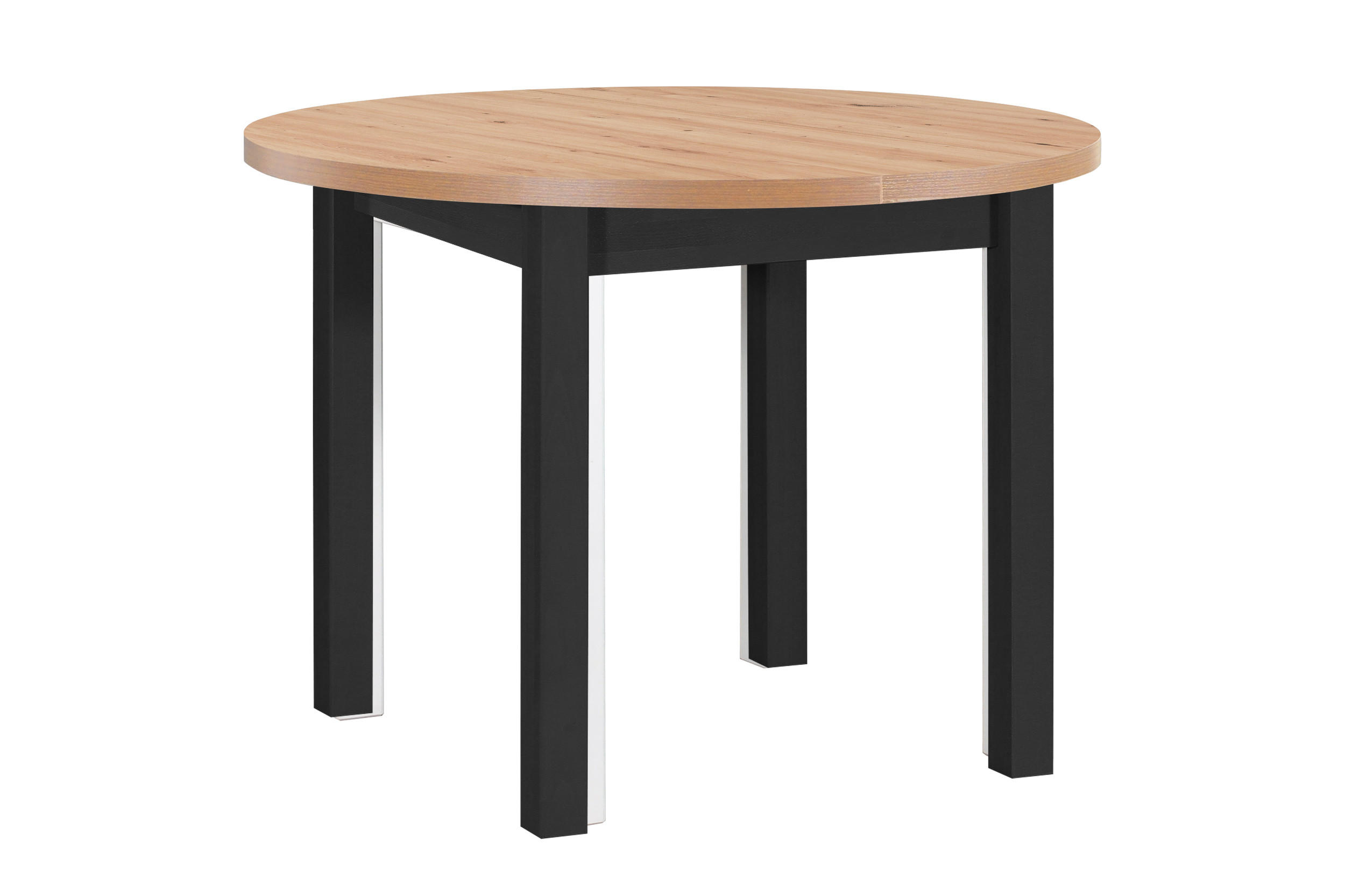 ESSTISCH Poli 4, 100-180 cm, artisan - Schwarz/Eiche Artisan, Holz (180/100/76cm) - Leaf Design