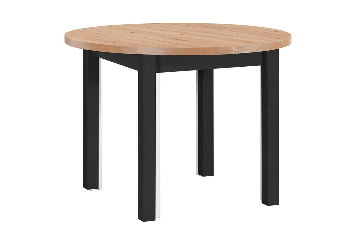ESSTISCH Poli 4, 100-180 cm, artisan - Schwarz/Eiche Artisan, Holz (180/100/76cm) - Leaf Design