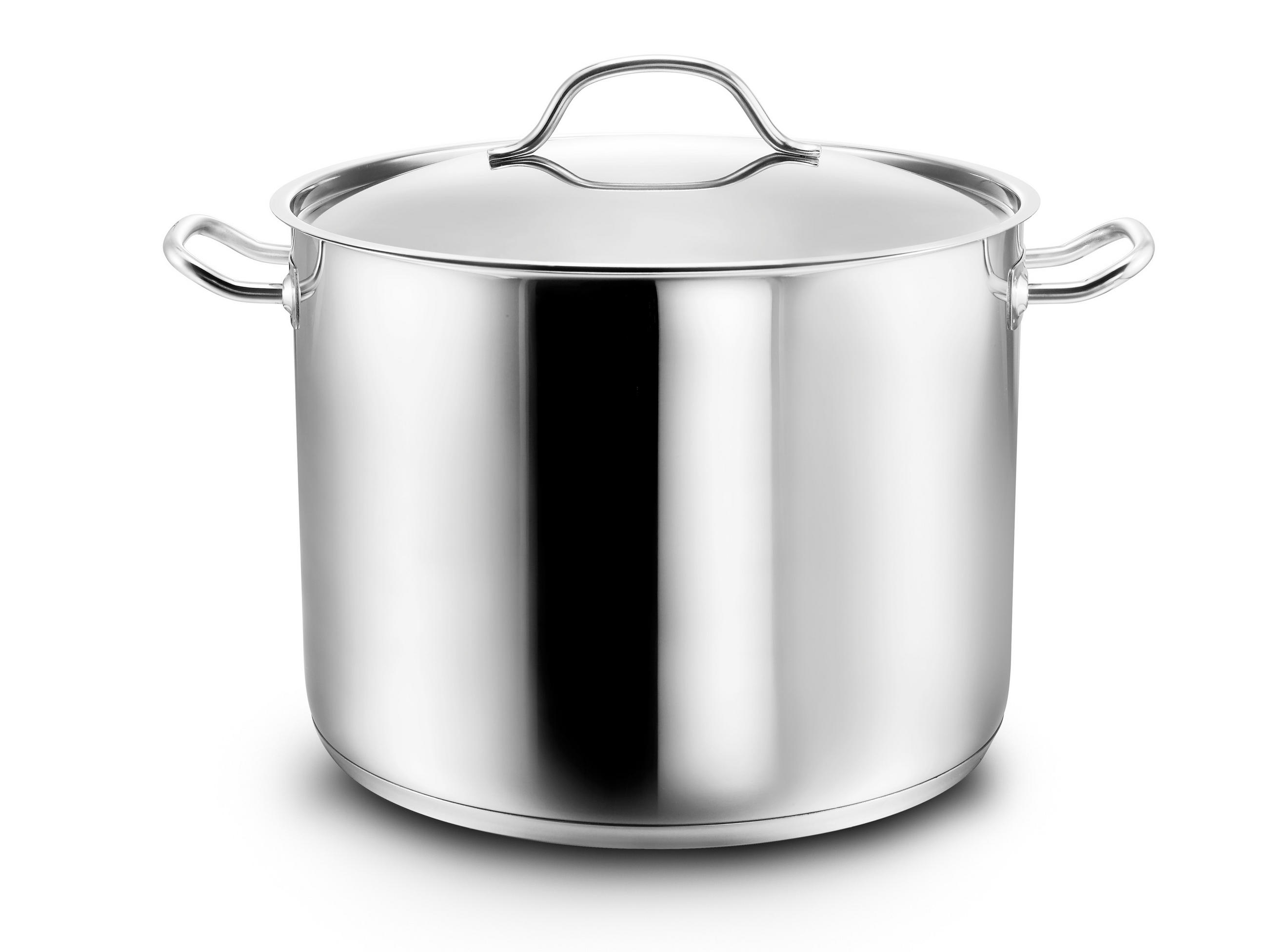 KOCHTOPF Gigantos, Edelstahl, Induktion, 12,5 Liter, Ø 28 cm, Höhe 21 cm - Edelstahlfarben, Metall (28cm) - KOPF