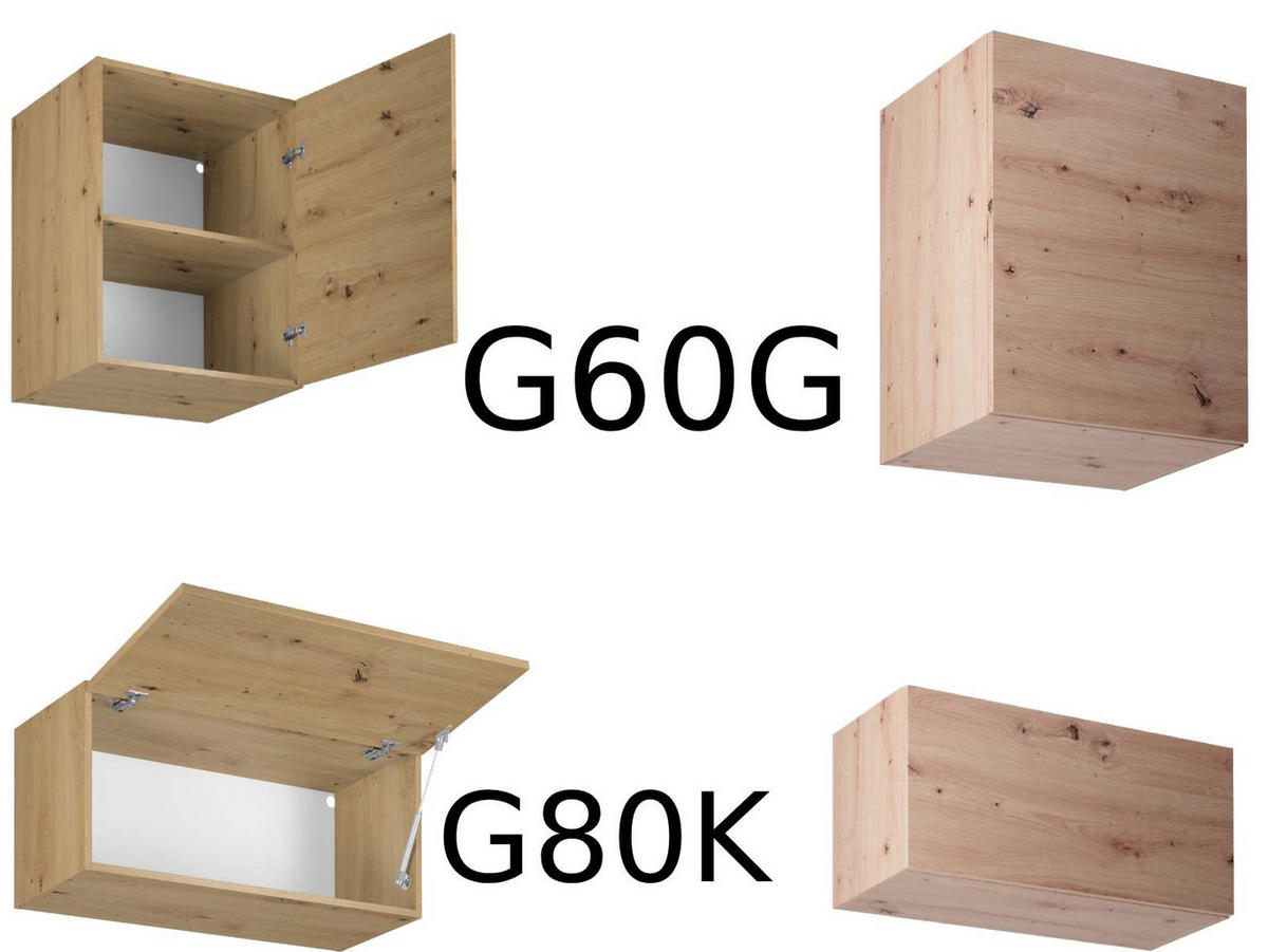 KÜCHENZEILE 400 cm - Langen KL4-M400 in Artisan Eiche - Eiche Artisan, Holz (400/248/58cm)