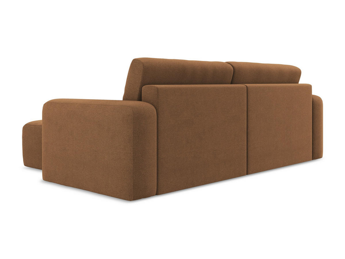 ECKSOFA mit Schlaffunktion rechts Strukturstoff Stoff Orange - Beige/Terra cotta, Kunststoff/Textil (244/149cm) - Makamii