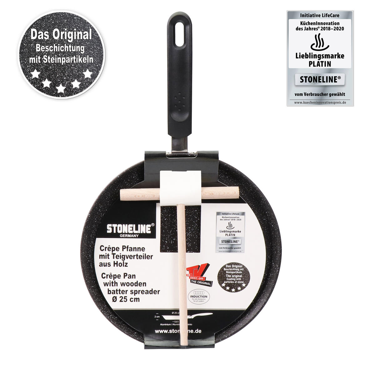 CRÊPES-PFANNE 25cm - Grau, Metall (25cm) - Stoneline
