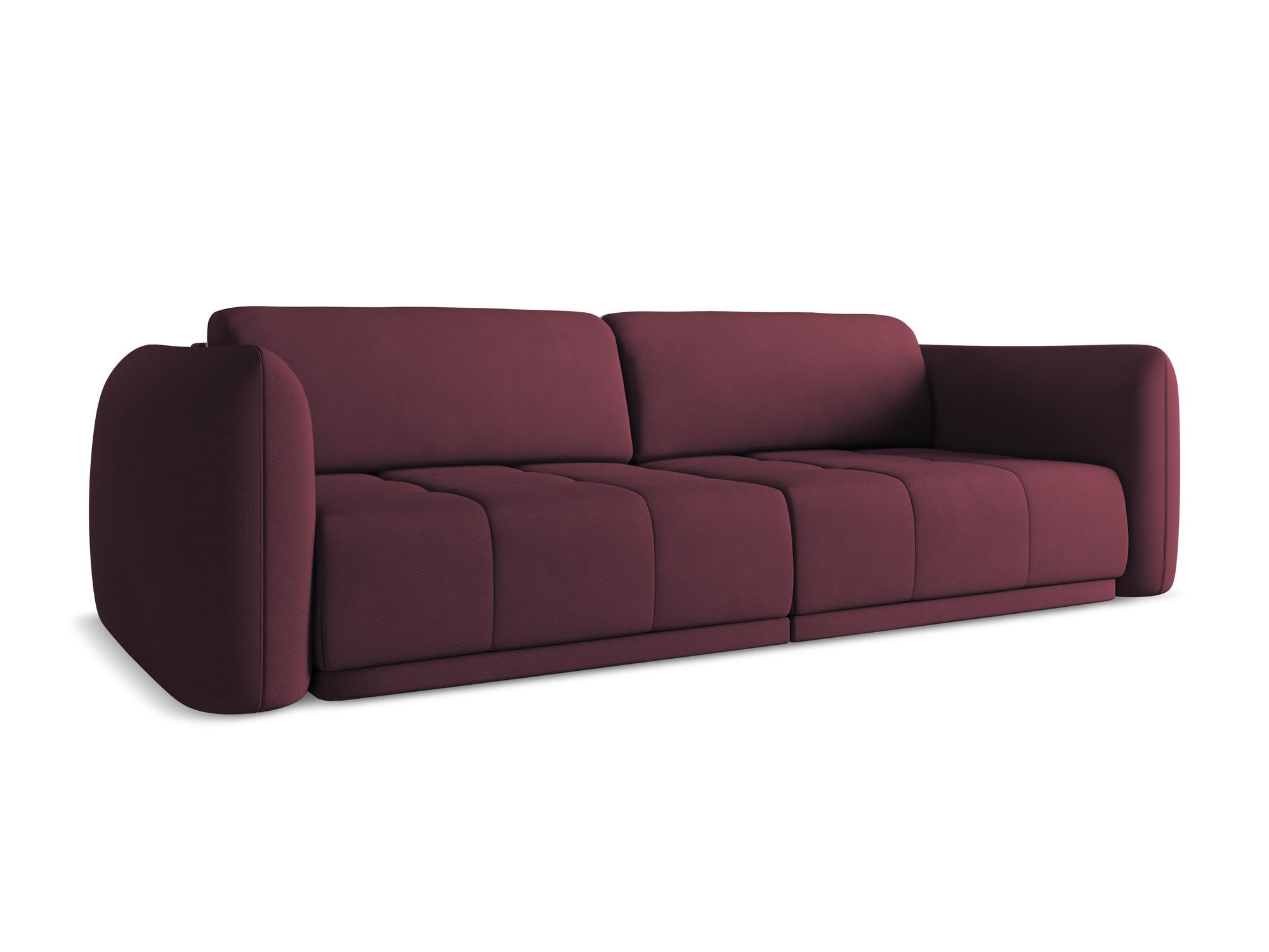 3-SITZER SOFA Chenille Stoff Rot - Rot/Weinrot, Kunststoff/Textil (210/74/105cm) - Makamii