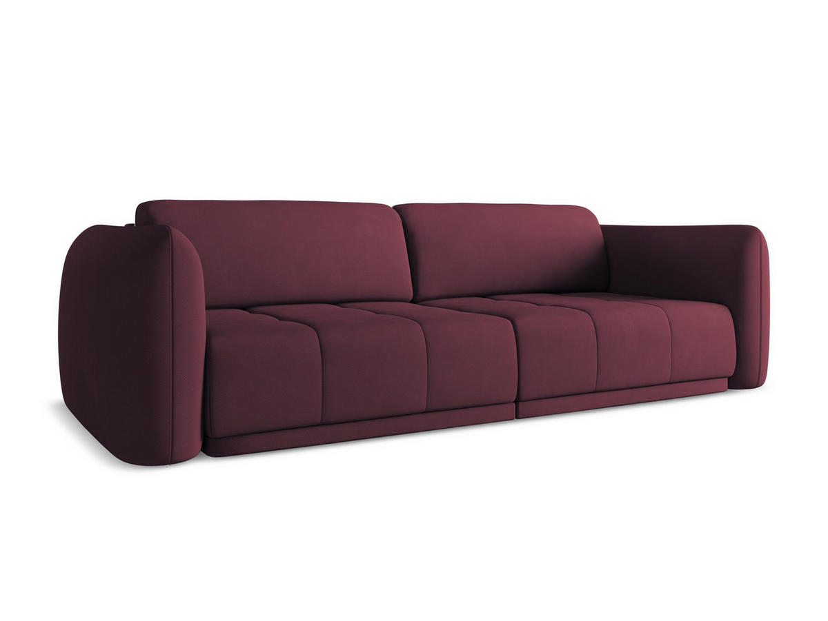 3-SITZER SOFA Chenille Stoff Rot - Rot/Weinrot, Kunststoff/Textil (210/74/105cm) - Makamii