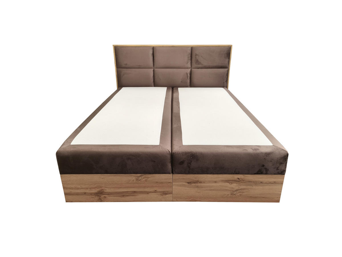 BOXSPRINGBETT Loly 140x200 cm H4 Taschenfederkern Braun - Braun, Textil (140/200cm) - KS Home Concept