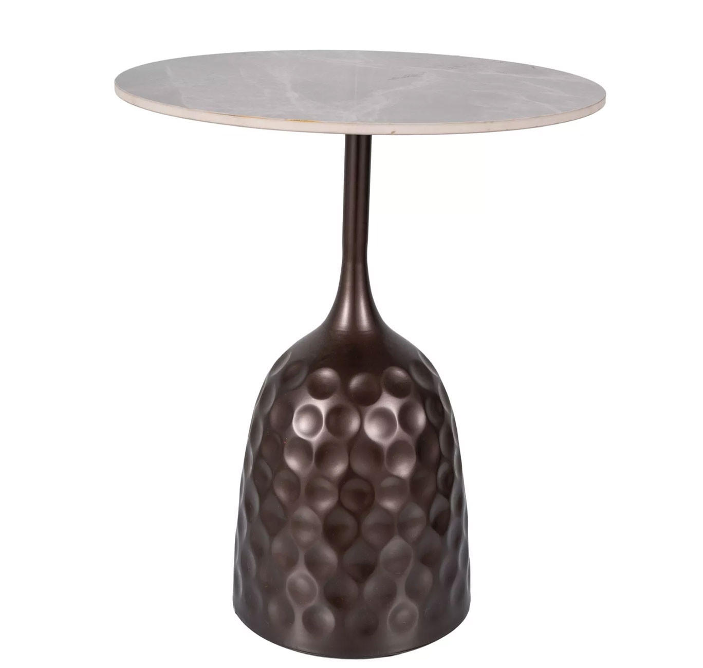 COUCHTISCH Tutti grau Marmor / antik Bronze 50 / 50 / 60cm - Bronzefarben/Grau, Holz/Keramik (50/50/60cm) - Feldmann-Wohnen