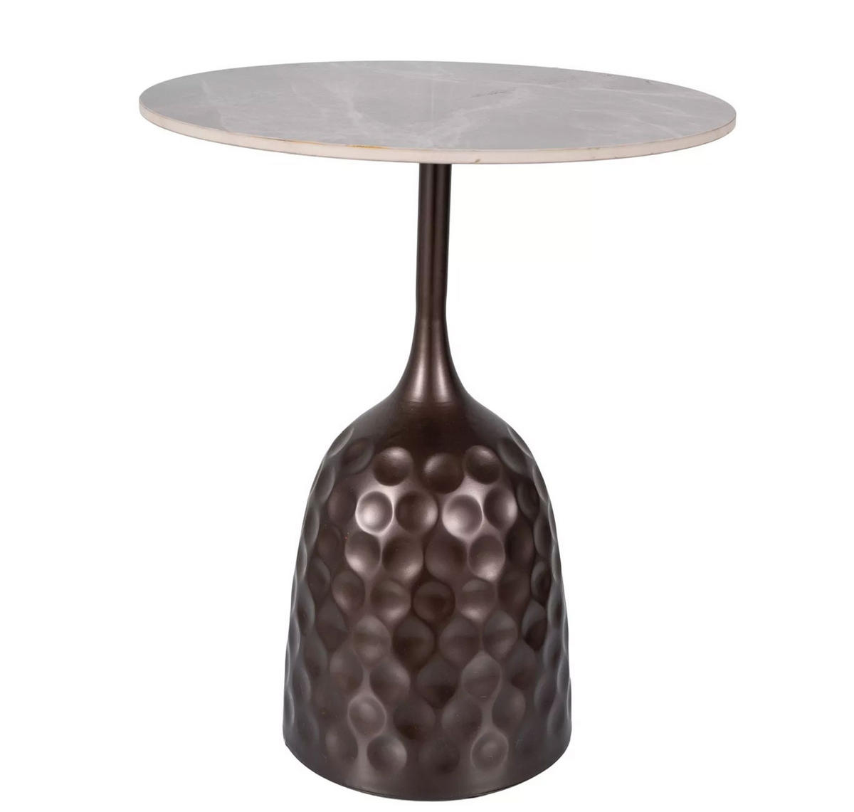 COUCHTISCH Tutti grau Marmor / antik Bronze 50 / 50 / 60cm - Bronzefarben/Grau, Holz/Keramik (50/50/60cm) - Feldmann-Wohnen