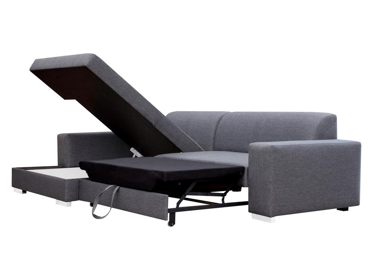 ECKSOFA Mexico, Seite: Rechts - Chromfarben/Anthrazit, Holz/Kunststoff (263/178cm) - MIRJAN24