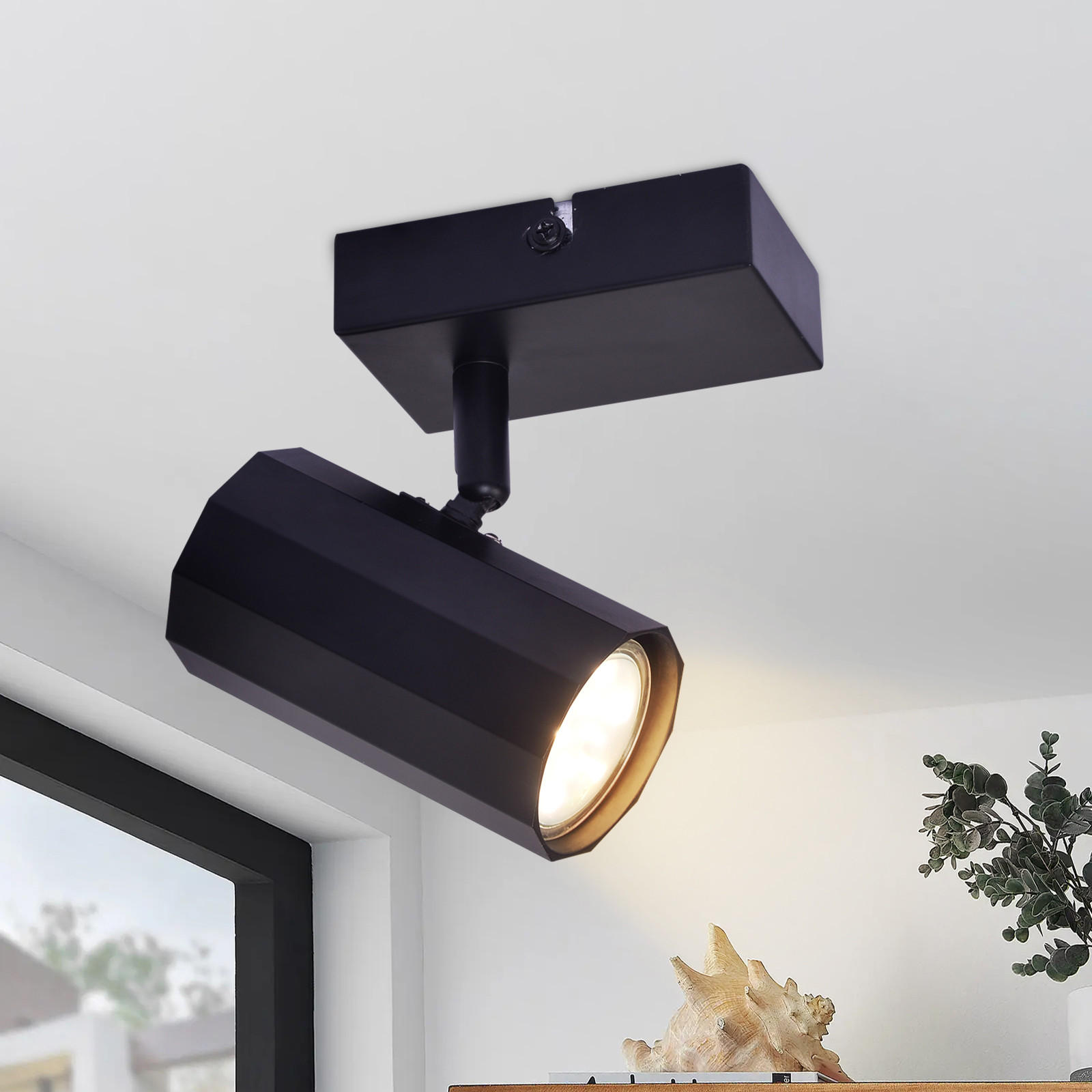 STRAHLER Adorf 1-flammig 10/2.5/15.3 cm - Schwarz, Metall (10/2.5/15.3cm) - Nettlife
