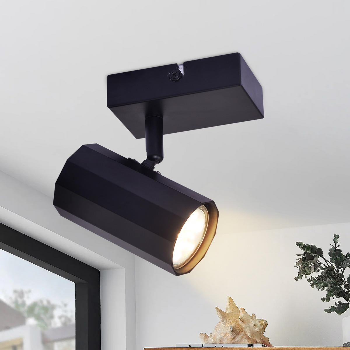 STRAHLER Adorf 1-flammig 10/2.5/15.3 cm - Schwarz, Metall (10/2.5/15.3cm) - Nettlife