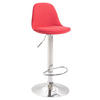 BARHOCKER Kilian, Gestell Metall in Chromoptik, Stoff Rot - Chromfarben/Rot, Textil/Metall (39/100/43cm) - TPFLiving