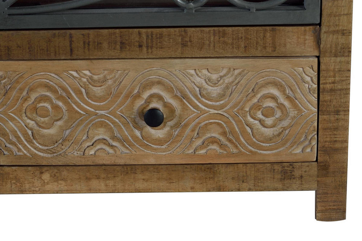 VITRINE gealtertem braunem Mangoholz - Braun, Holz (40/130/100cm) - Giner y Colomer