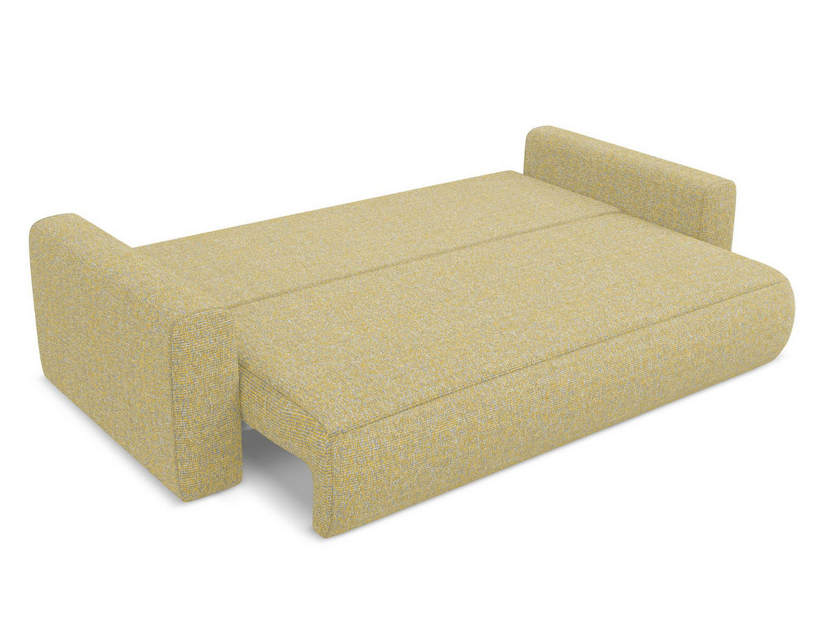 3-SITZER SOFA mit Schlaffunktion Strukturstoff Stoff Gelb - Currygelb/Gelb, Kunststoff/Textil (238/82/105cm) - Makamii
