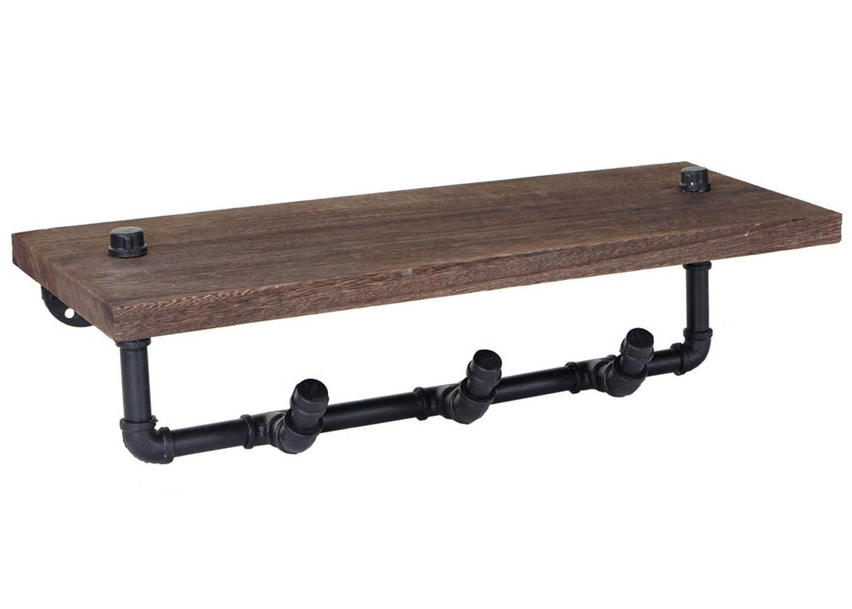 WANDGARDEROBE Braun, Schwarz - Schwarz/Braun, Holz (60/16/25cm) - MCW