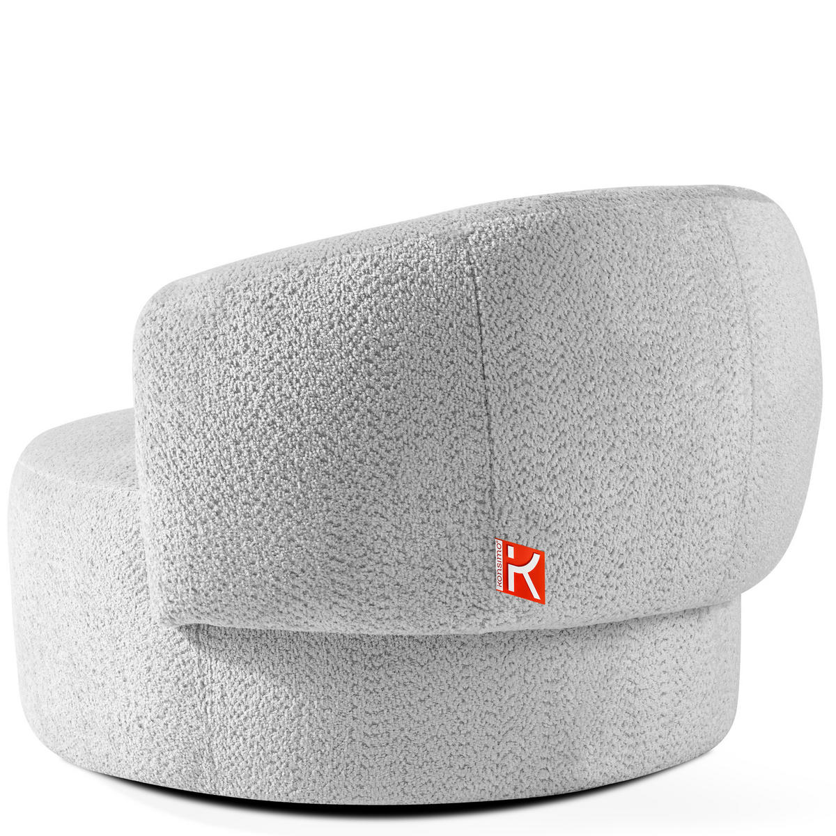 DREHSESSEL VIRA, Grau, Chenille - Schwarz/Grau, Holz/Holzwerkstoff (105/76/100cm) - KONSIMO®