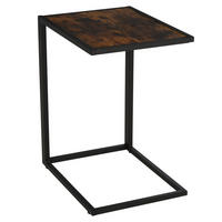BEISTELLTISCH DE-08758 C-Form mit Metallgestell Rustikal-Braun - Braun, Metall (56/36/68cm) - ComfortXL