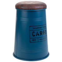 HOCKER aus Metall, blau, 33x47cm - Blau, Metall (34/28/47cm) - Wanderlust
