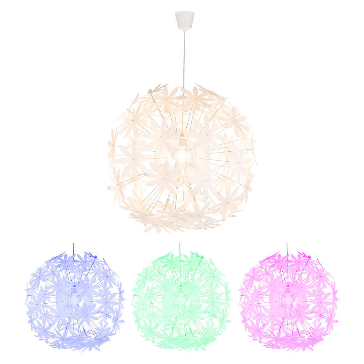 LED HÄNGELEUCHTE Kunststoff Weiß - Weiß, Kunststoff (60/60/150cm) - Globo Lighting