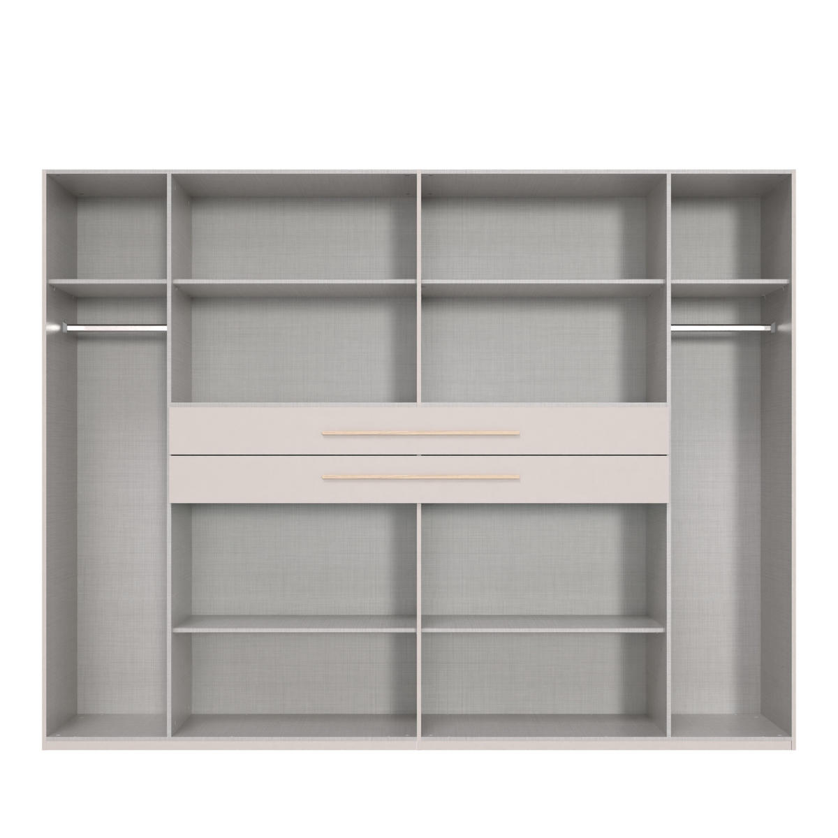 DREHTÜRENSCHRANK B270/H208/T58 cm in Grafit, Kleiderschrank mit 2 großen Schubkästen und Griffen in Eiche Artisan Dekor / 22643 - Graphitfarben/Eiche Artisan, Holzwerkstoff/Kunststoff (270/208/58cm) - luma-home
