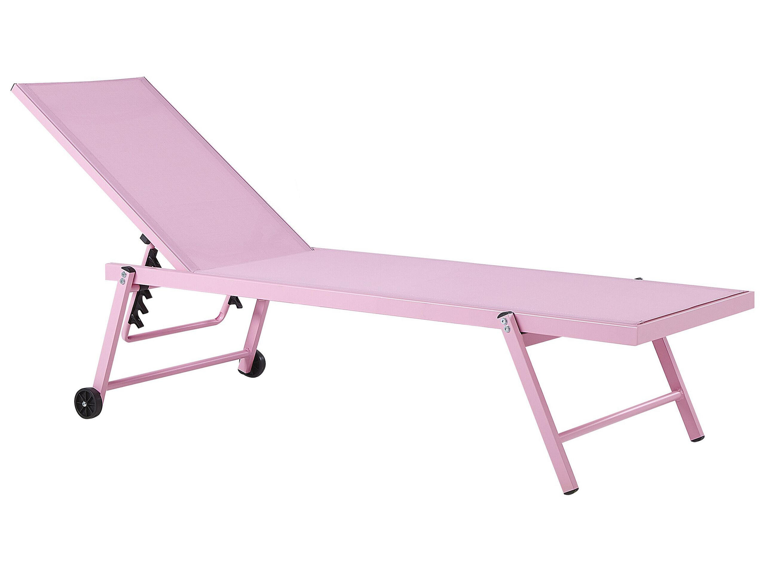 GARTENLIEGE Rosa Portofino - Pink, Metall (198/107/65cm) - Beliani
