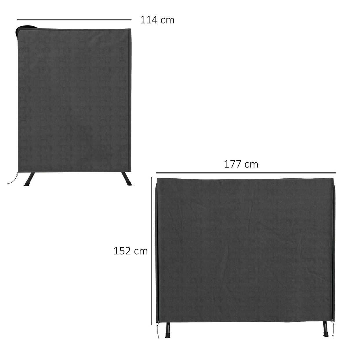SCHUTZHÜLLE für Hollywoodschaukel aus Polyester Grau - Dunkelgrau, Kunststoff (114/152/177cm) - Outsunny