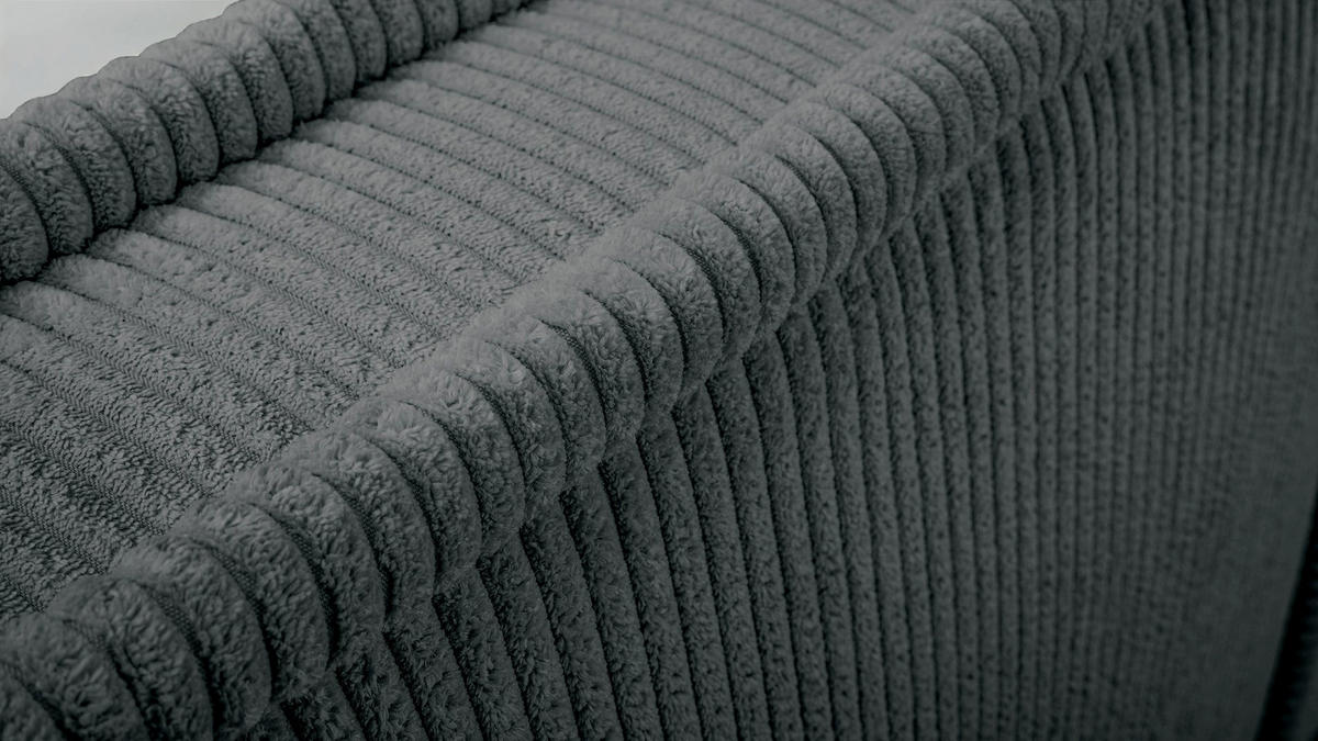 POLSTERBETT CORDO HELLBEIGER CORDSTOFF 160x200 CM - Schwarz/Grau, Kunststoff/Textil (140/200cm) - Selsey