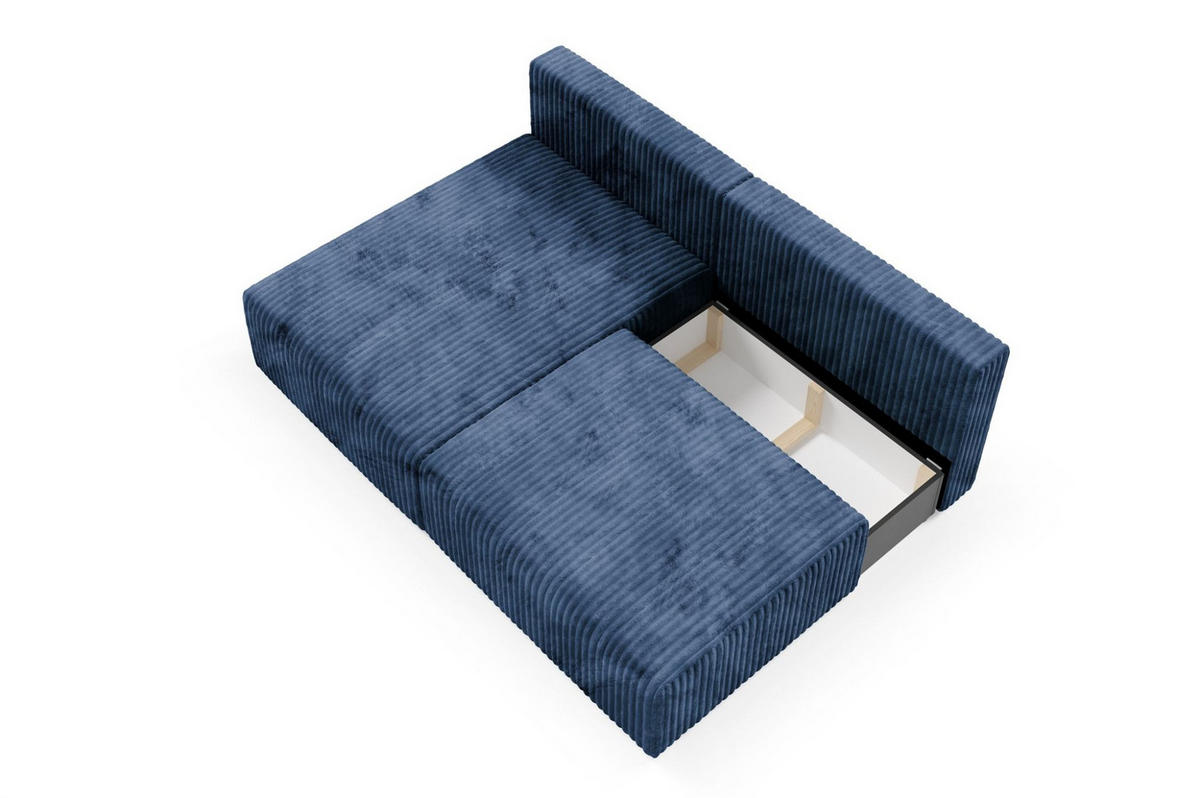 ECKSOFA Natalia Xs - Dunkelblau, Holzwerkstoff/Textil (149/210cm) - Fun Möbel