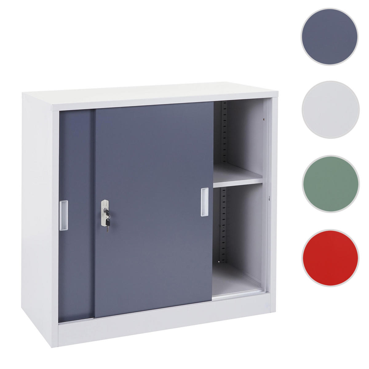 AKTENSCHRANK Grau - Grau, Metall (90/90/45cm) - MCW