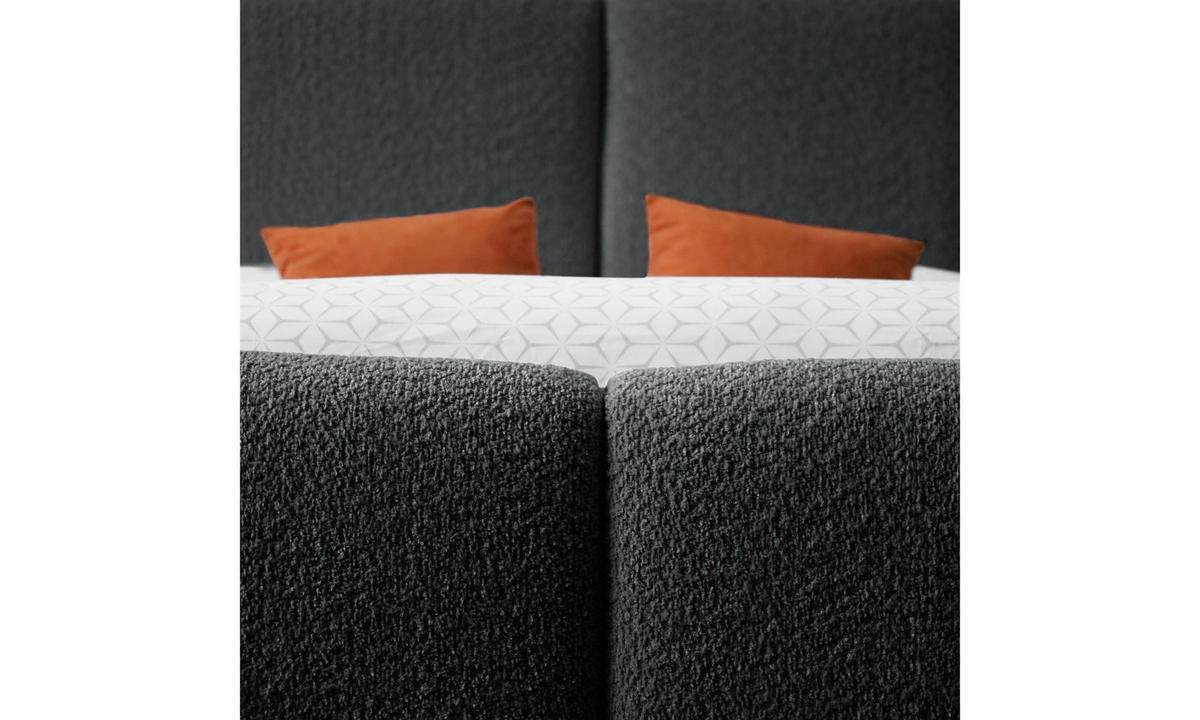 POLSTERBETT ELENA 140x200 cm Schwarz (Anthology 19), 34 Holzlatten, Kopfteil 108 cm - Schwarz, Textil (140/200cm) - Lookway