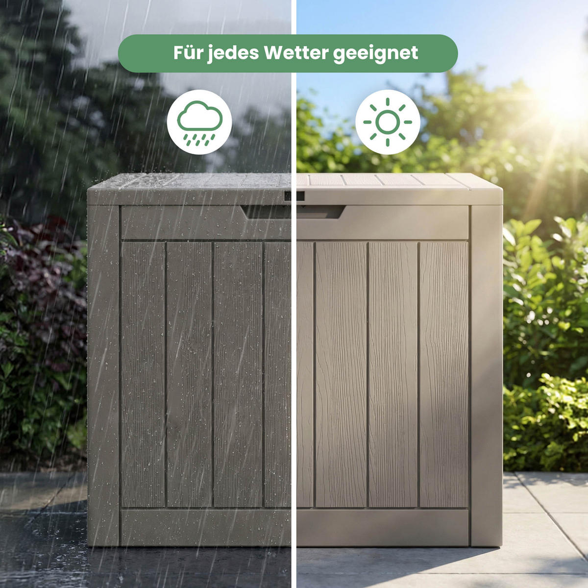 GARTENBOX 117L Grau - Grau, Kunststoff (56/53.2/43.1cm) - Akord