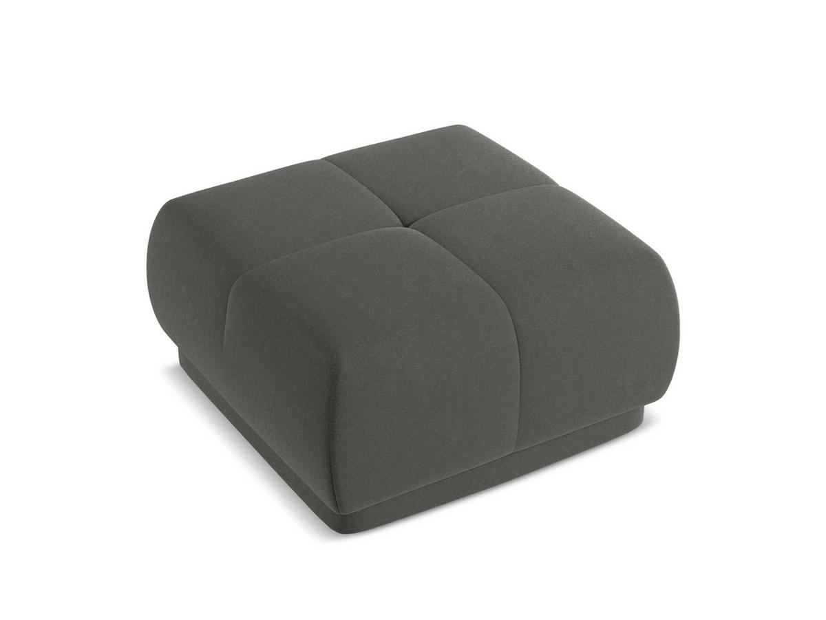 POUF Samt Stoff Grau - Dunkelgrau/Schwarz, Kunststoff/Textil (60/35/60cm) - Makamii