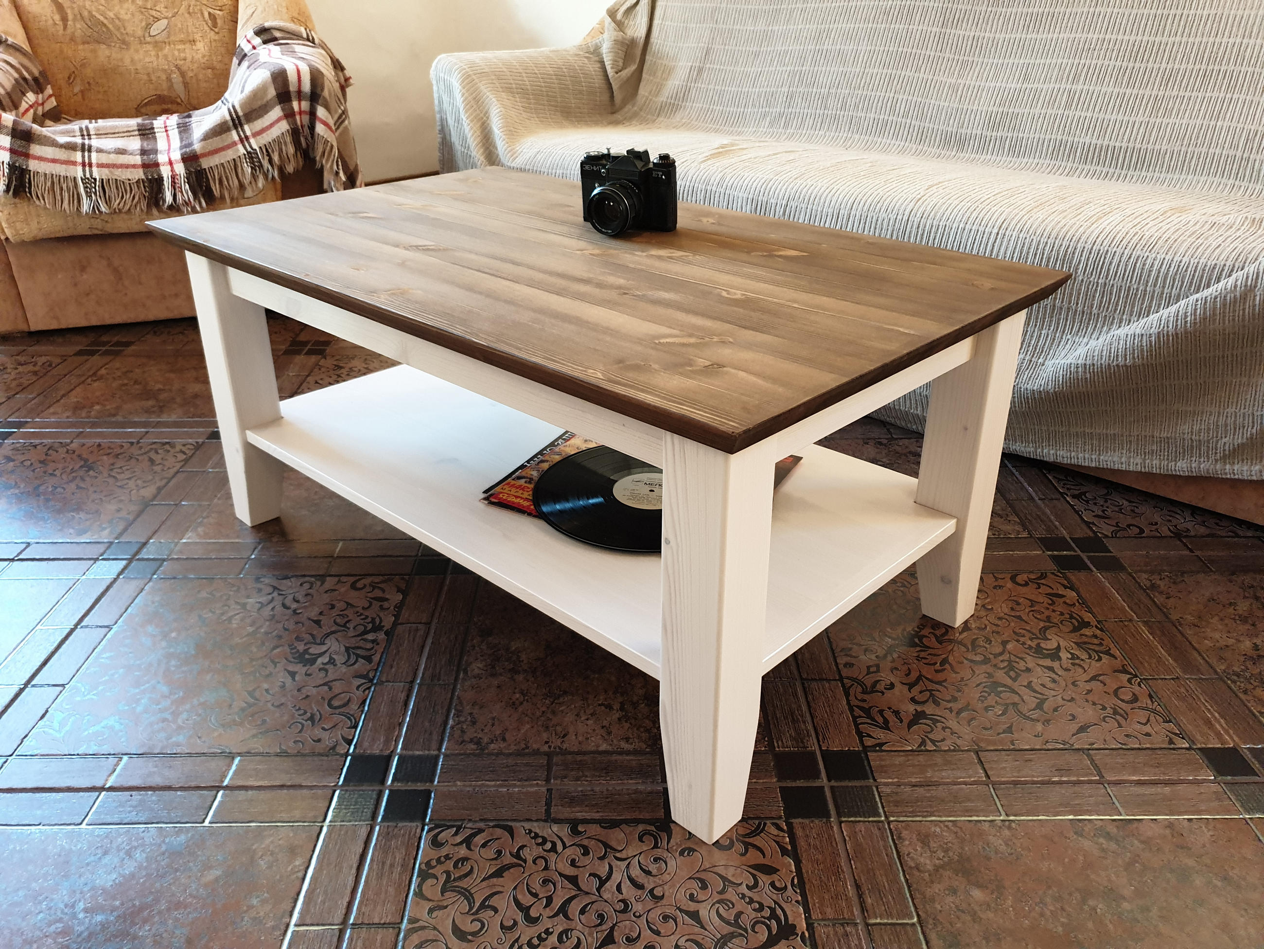 COUCHTISCH VALENCIA 100 cm - Dunkelbraun/Weiß, Holz (60/100/45cm) - MSL wooden furniture