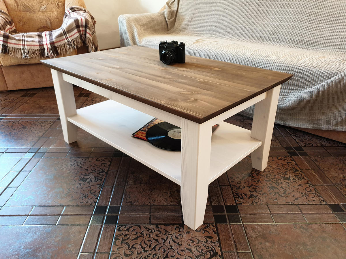 COUCHTISCH VALENCIA 100 cm - Dunkelbraun/Weiß, Holz (60/100/45cm) - MSL wooden furniture