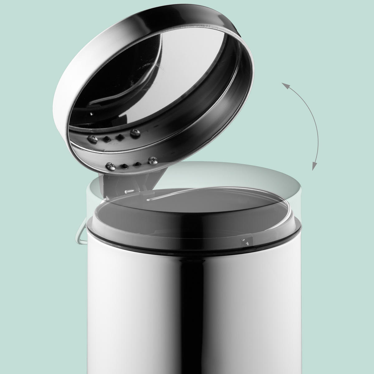 KOSMETIKEIMER - Silberfarben, Kunststoff/Metall (17/25/23cm) - Relaxdays