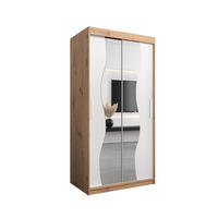 SCHWEBETÜRENSCHRANK 200/100/62 2-türig - Silberfarben/Weiß, Holz/Kunststoff (100/200/62cm) - MÖBEL KRYSPOL