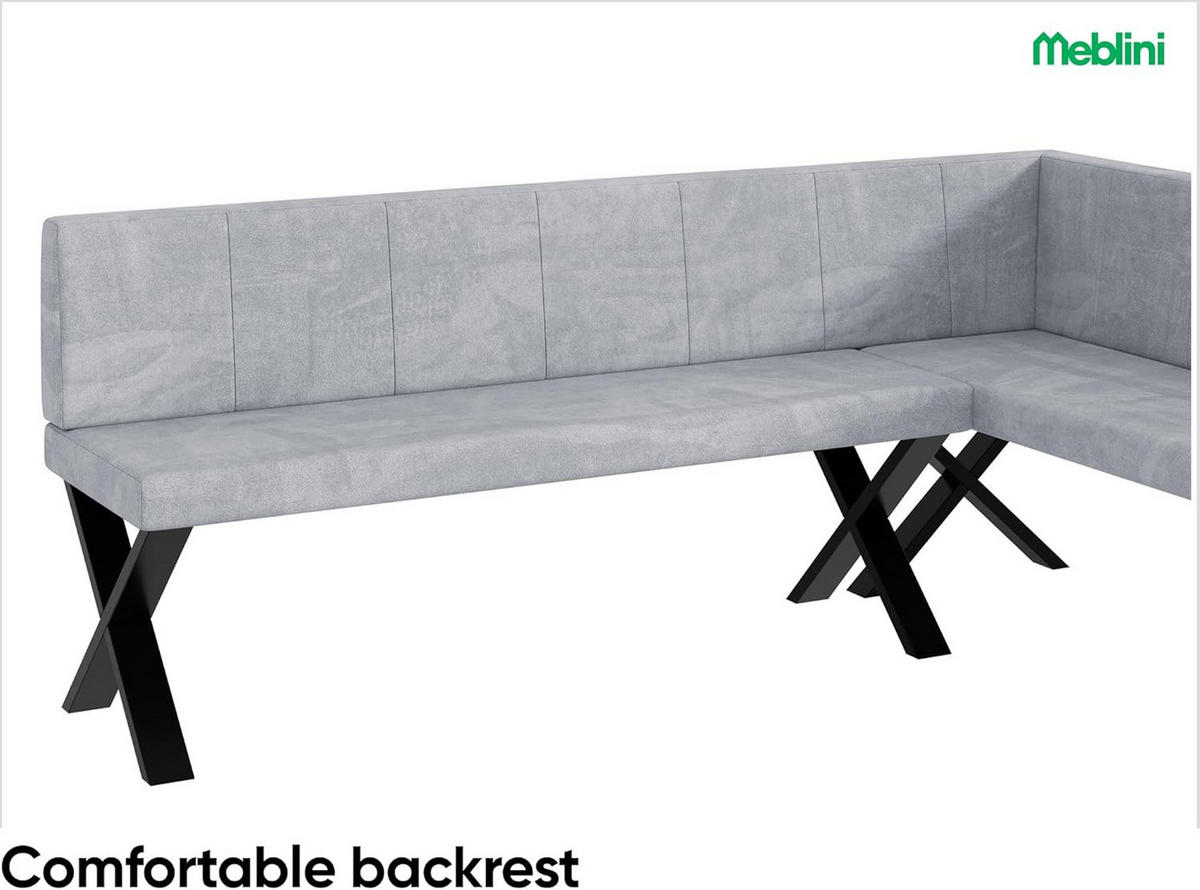 ECKBANK PETER_X - Hellgrau, Textil (142/196cm) - Meblini