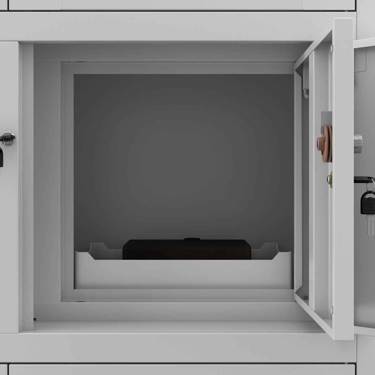 AKTENSCHRANK FILIP - Grau, Metall (90/185/40cm) - Jan Nowak