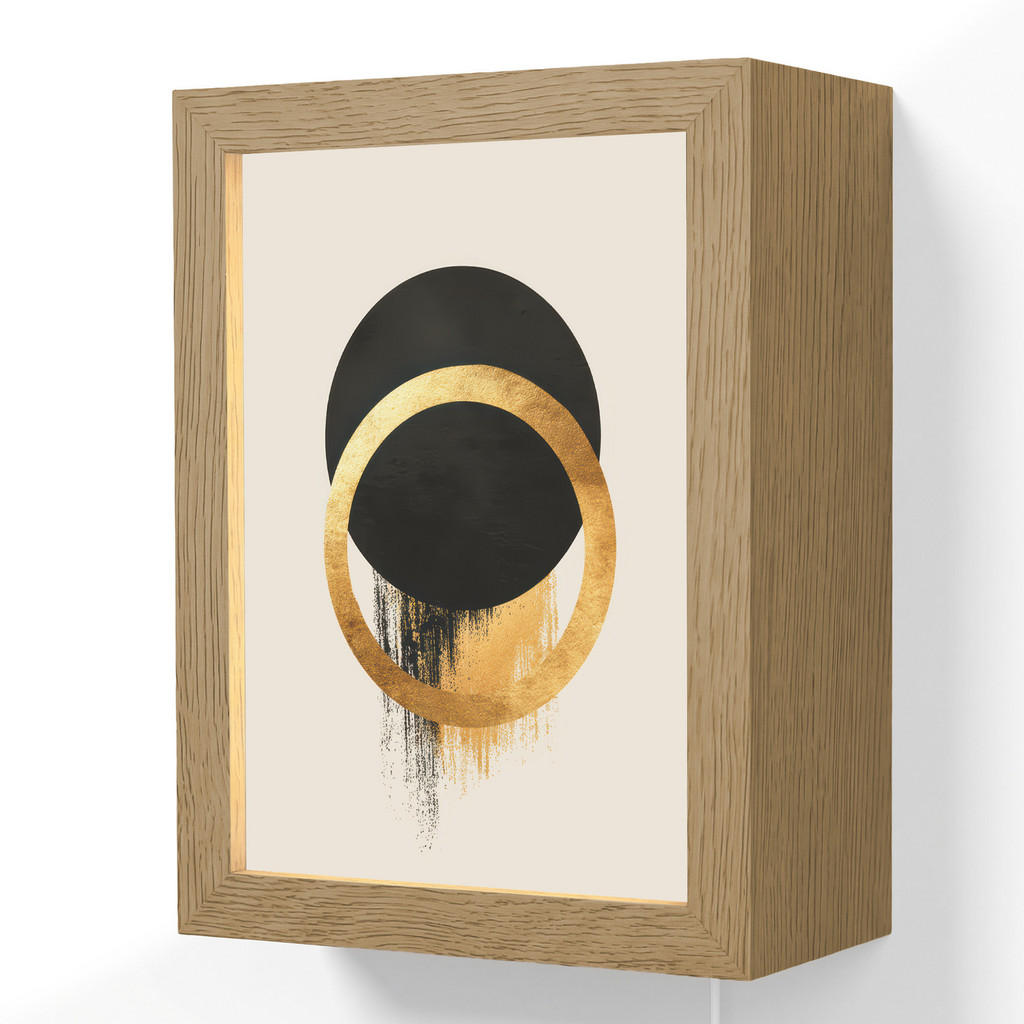 OnlyWow NÁSTĚNNÁ LAMPA Abstraktní design - Černý kruh - Skvrny od barvy 15x20 cm
