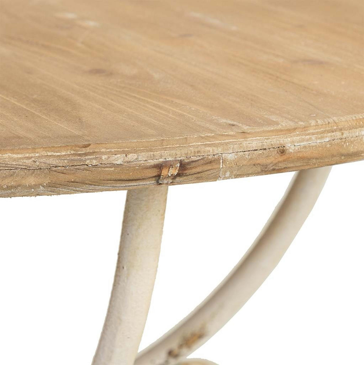 BEISTELLTISCH aus Metall und Holz, 80cm - Weiß, Metall (79/79/80cm) - Wanderlust