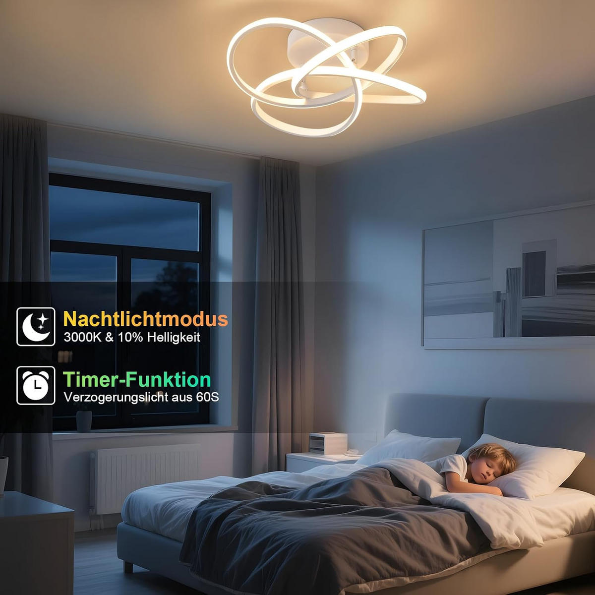 LED-DECKENLEUCHTE Timoa 45/42/16 cm - Weiß, Metall (45/42/16cm) - ZMH