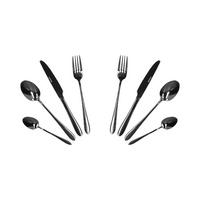 BESTECKSET Abele schwarz 16-tlg. 2er-Set - Schwarz, Metall - Homla