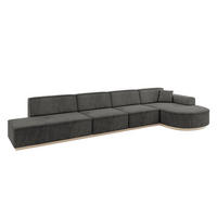 ECKSOFA Ottomane Rechts ARRIO-L3 - 413x171x83 cm Dunkelgrau - Dunkelgrau, Holzwerkstoff/Textil (413/171cm) - ALTDECOR