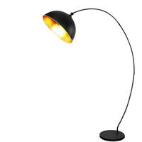 LED STEHLEUCHTE Blattgold Schwarz Matt - Schwarz, Metall (115/45/182cm) - Globo Lighting