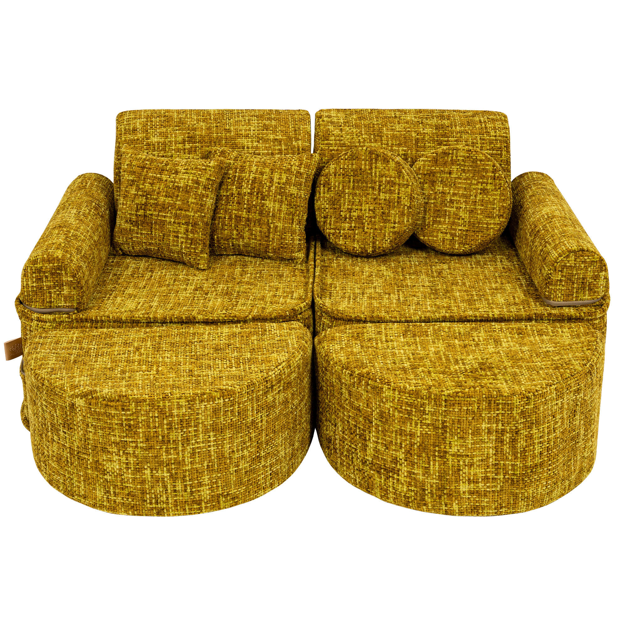 KINDERSOFA, Pocket Max, Tangle, Goldsenf - Honig, Textil (120/25/60cm) - MeowBaby