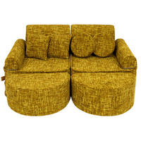 KINDERSOFA, Pocket Max, Tangle, Goldsenf - Honig, Textil (120/25/60cm) - MeowBaby