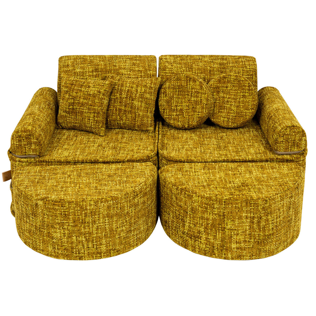 KINDERSOFA, Pocket Max, Tangle, Goldsenf - Honig, Textil (120/25/60cm) - MeowBaby