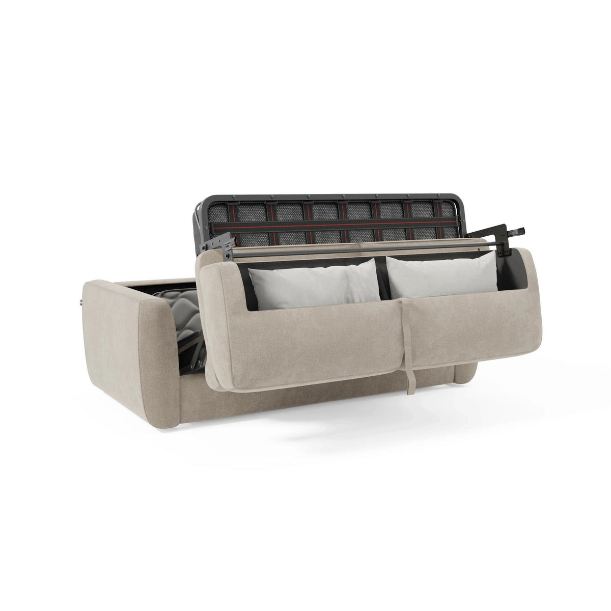 SCHLAFSOFA Leonida - Creme, Metall (222/92/98cm) - Divani.store