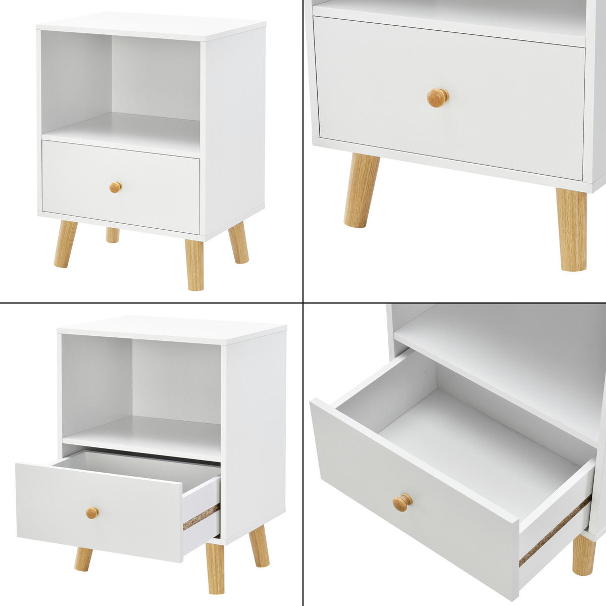 BEISTELLTISCH-SET 2 TLG. Sundsvall - Weiß, Holz/Holzwerkstoff (30/40/54cm) - [en.casa]